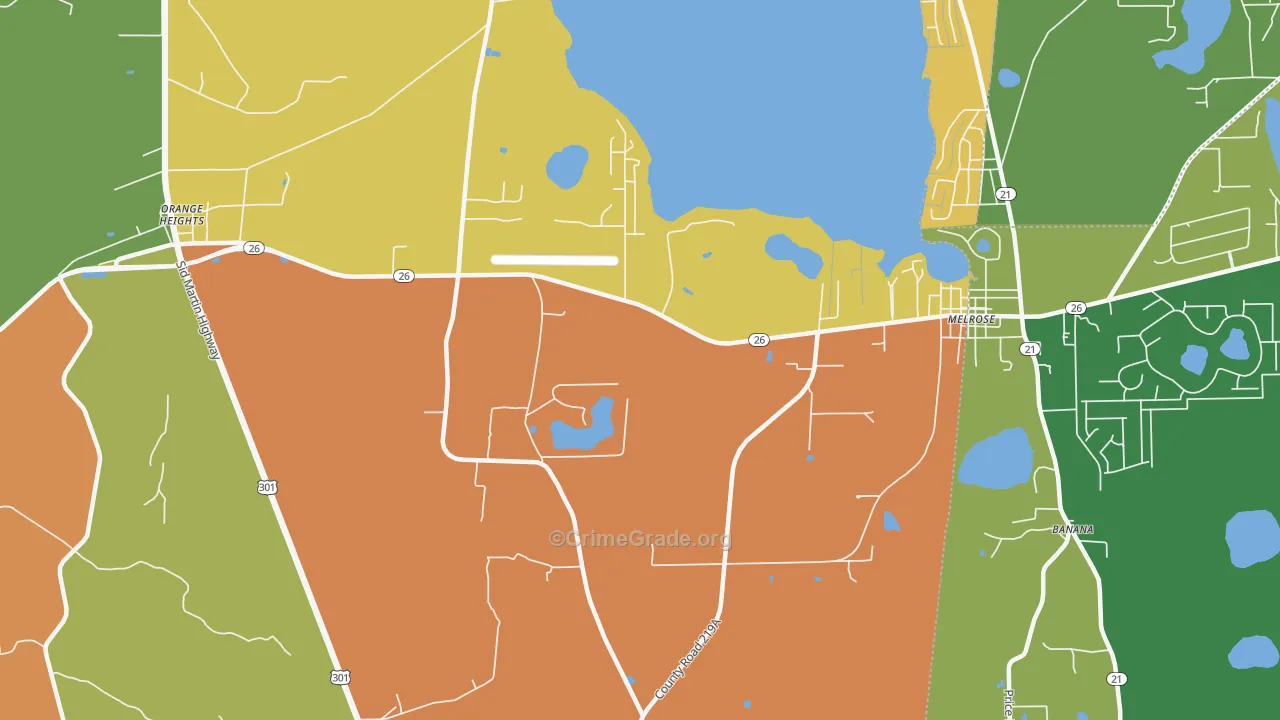 Earleton, FL Map of Robbery Rates
