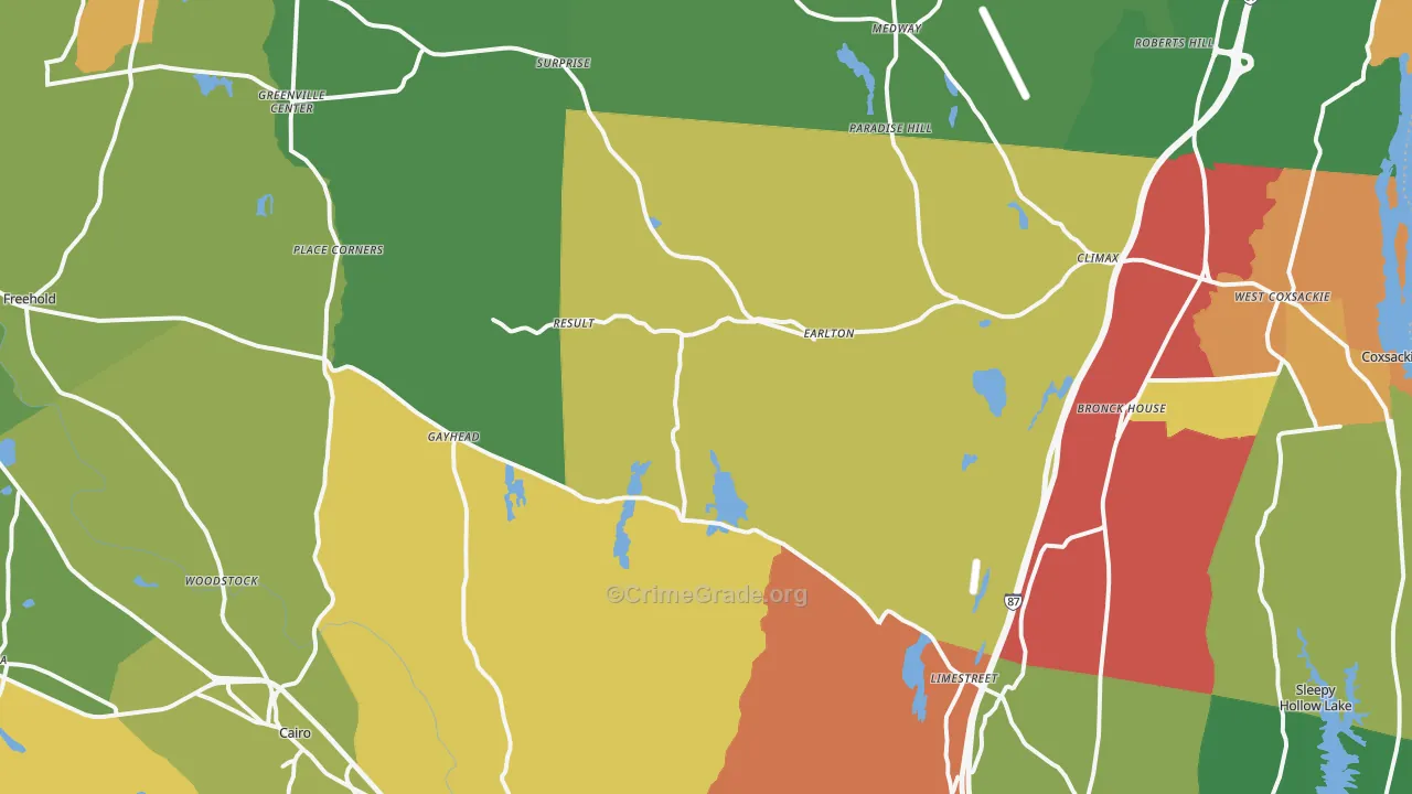 Earlton, NY Map of Robbery Rates
