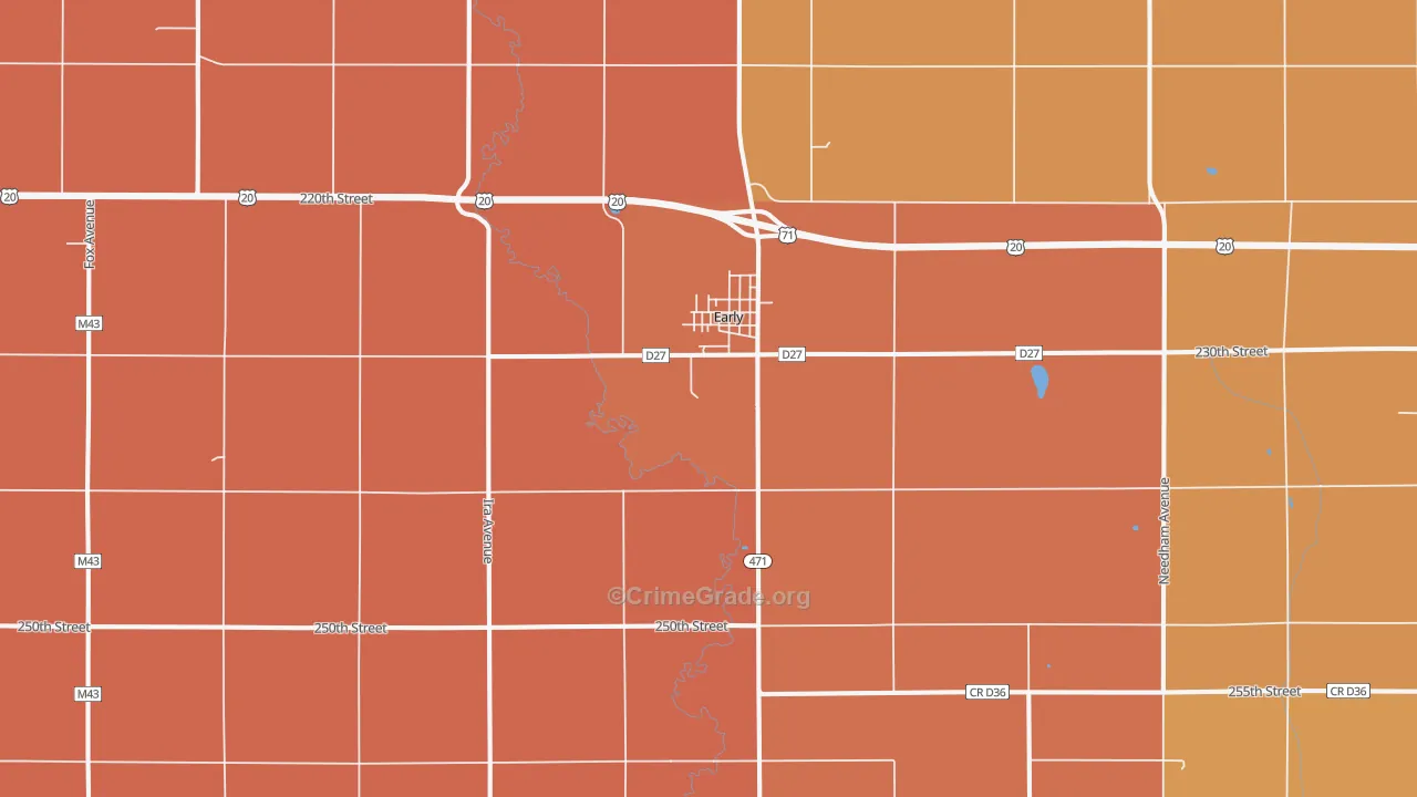 Early, IA Map of Robbery Rates