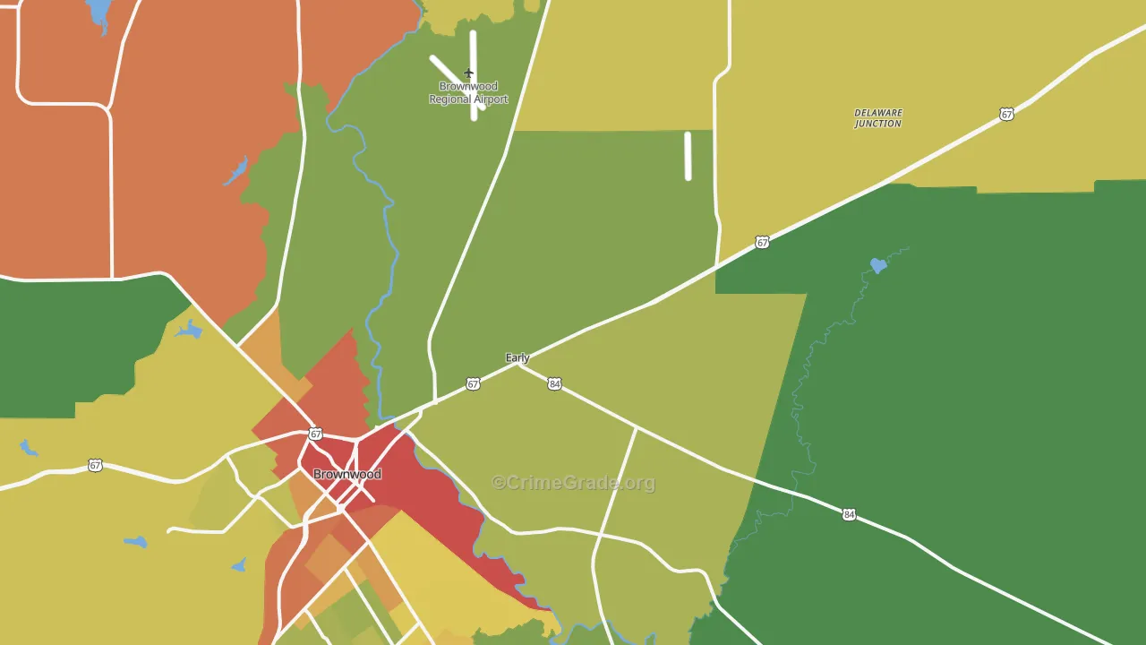 Early, TX Map of Robbery Rates