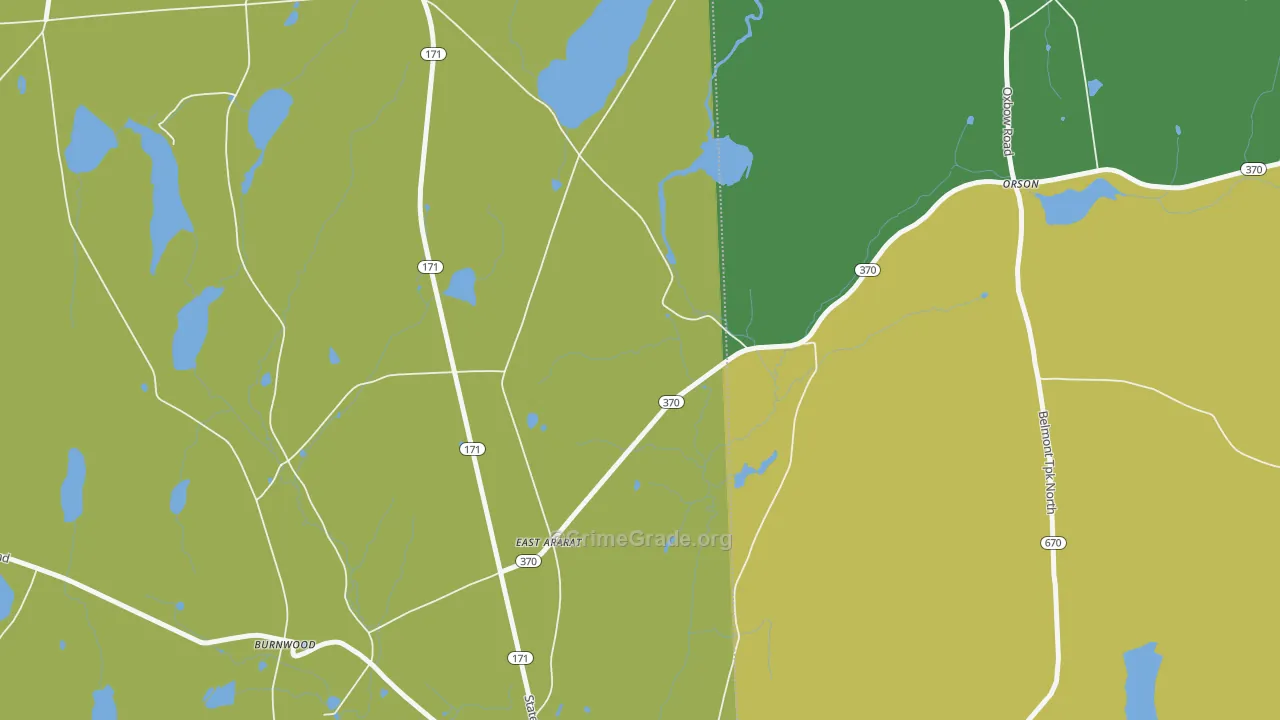East Ararat, PA Map of Robbery Rates