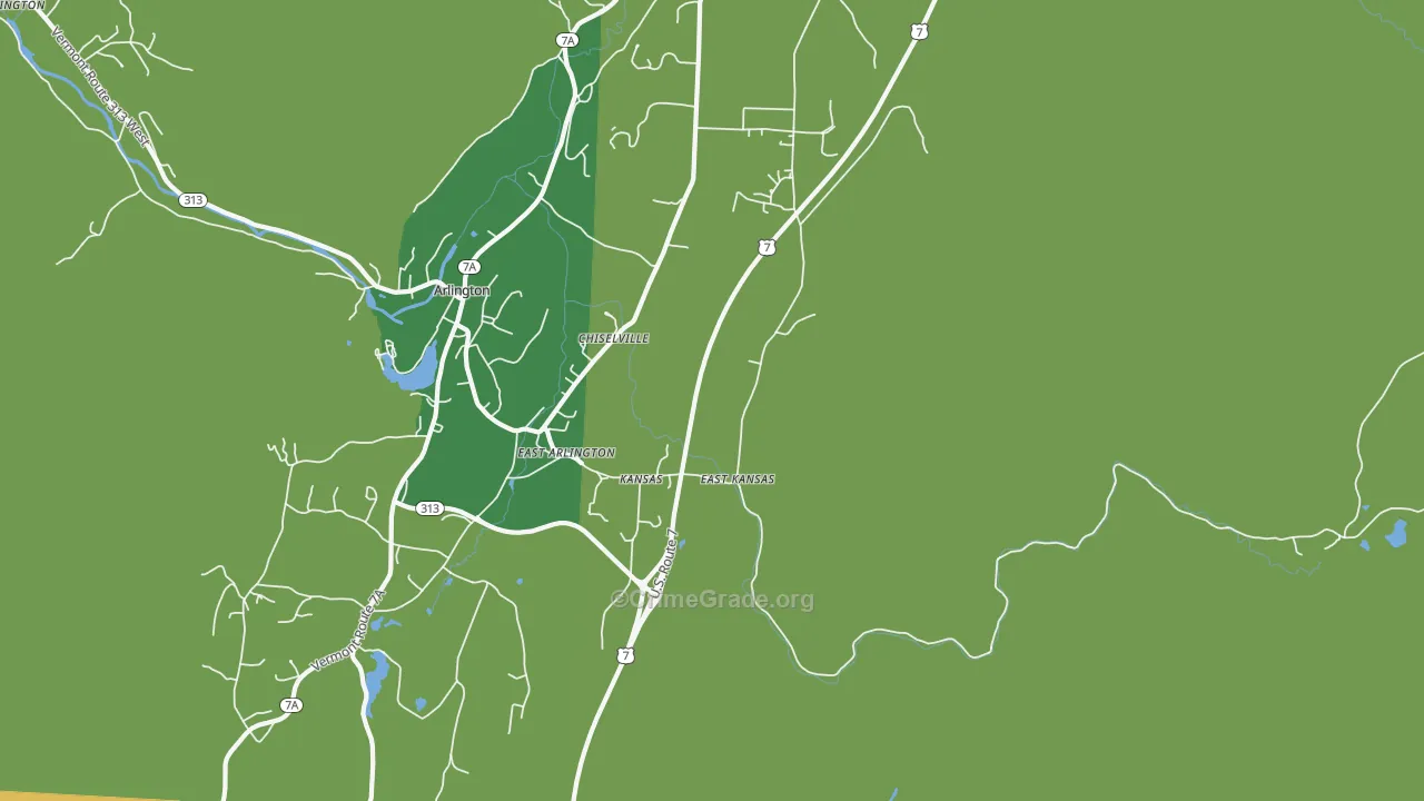 East Arlington, VT Map of Robbery Rates