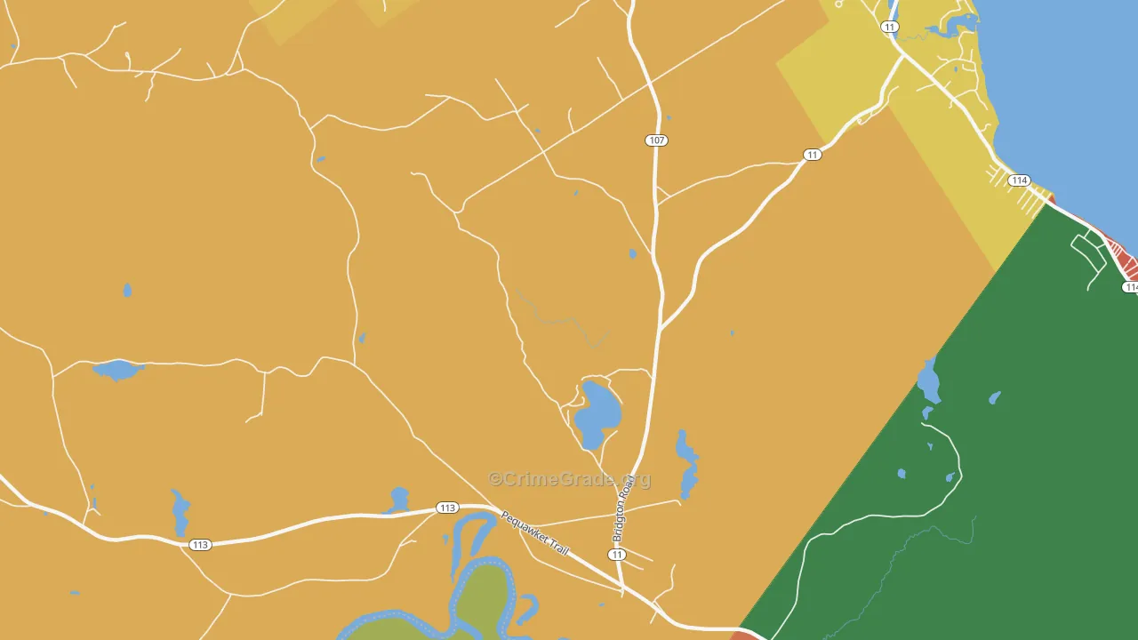 East Baldwin, ME Map of Robbery Rates