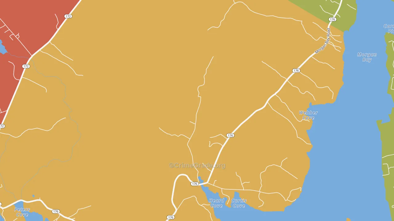East Blue Hill, ME Map of Robbery Rates