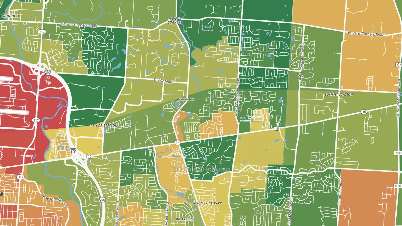 East Broad, Black Lick, OH Map of Robbery Rates