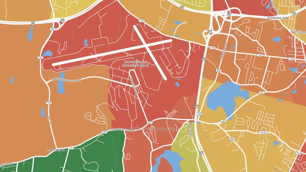 East Coldenham, NY Map of Robbery Rates