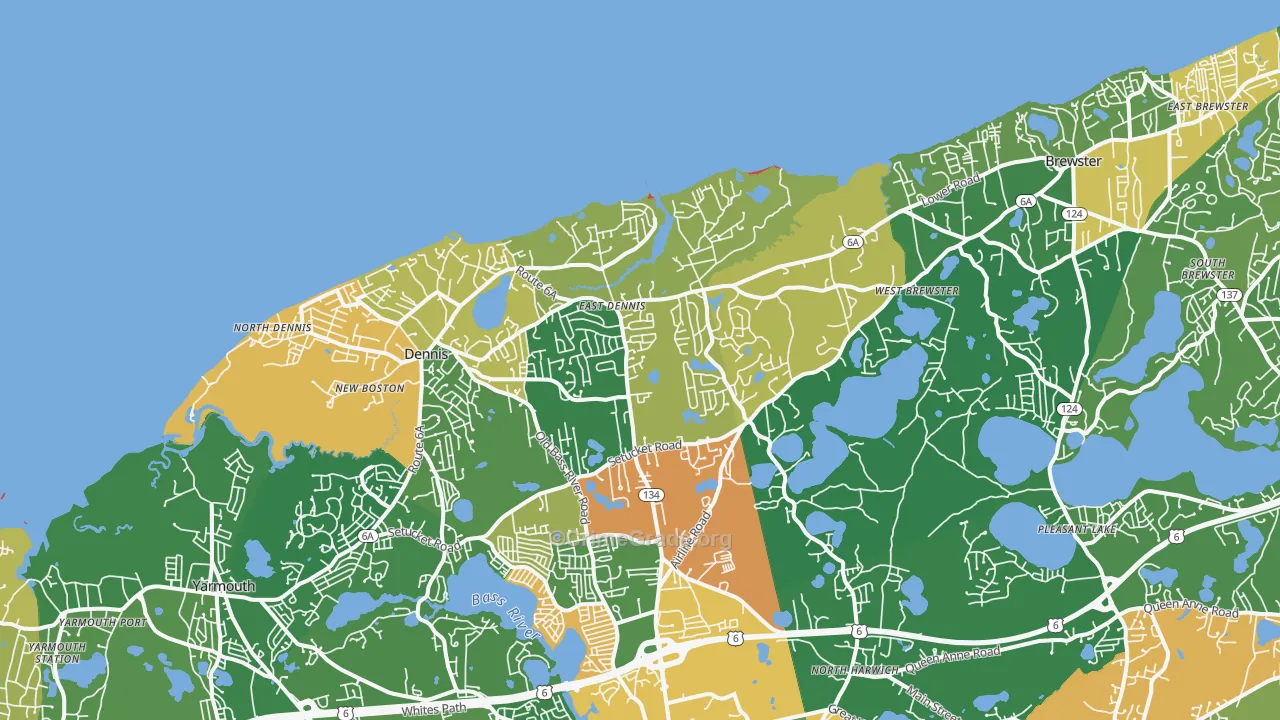 East Dennis, MA Map of Robbery Rates