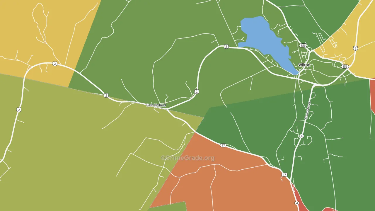 East Dixfield, ME Map of Robbery Rates