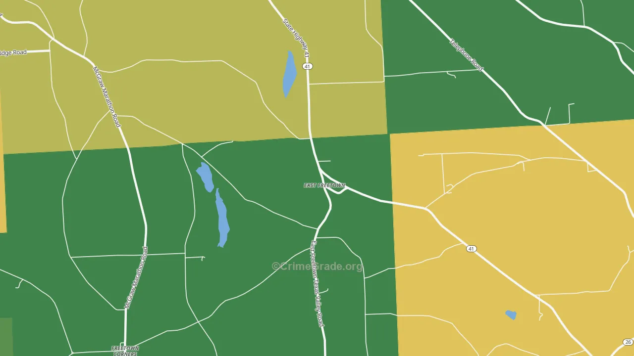 East Freetown, NY Map of Robbery Rates