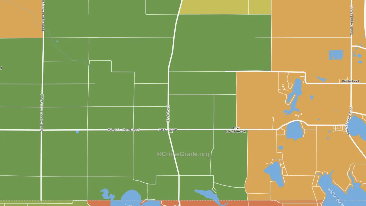 East Gilead, MI Map of Robbery Rates