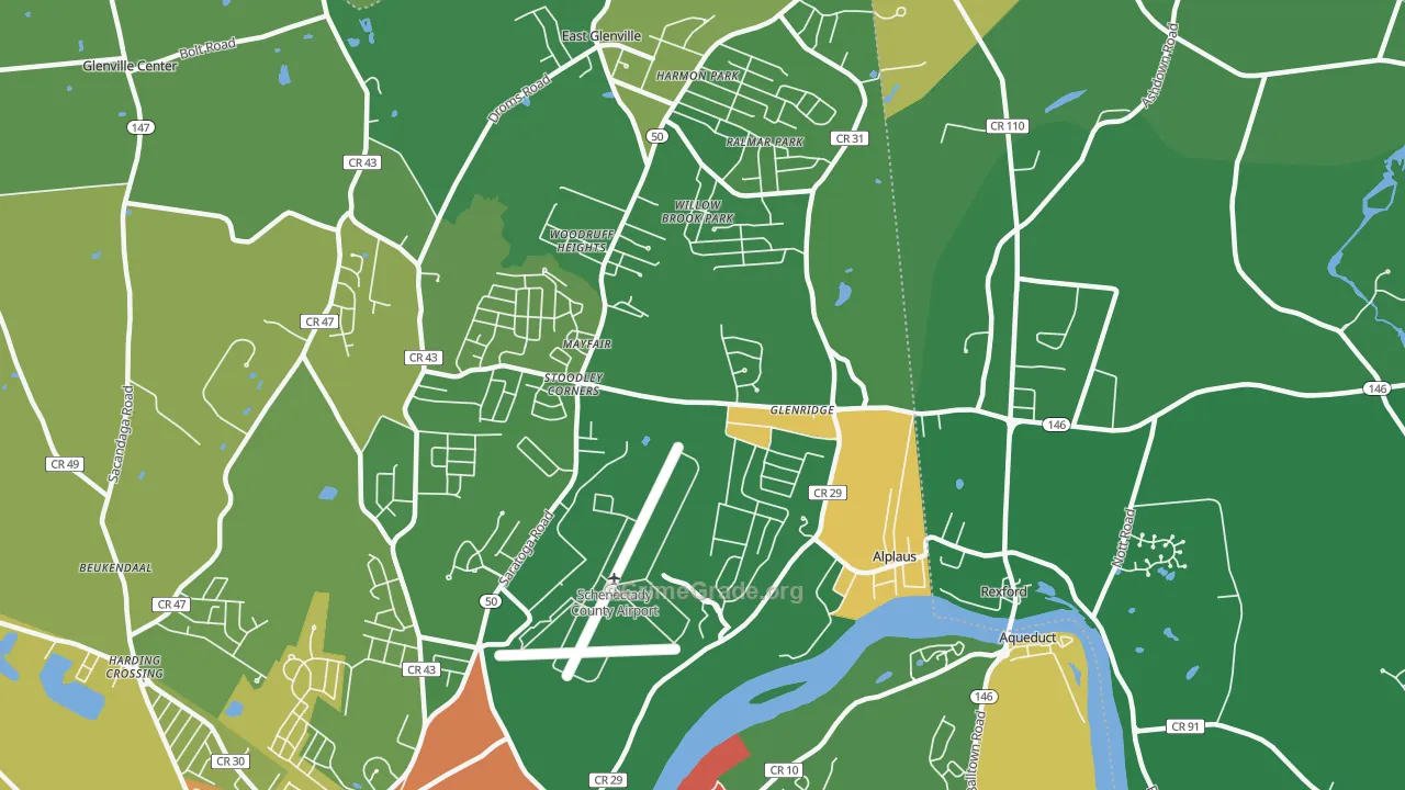 East Glenville, NY Map of Robbery Rates