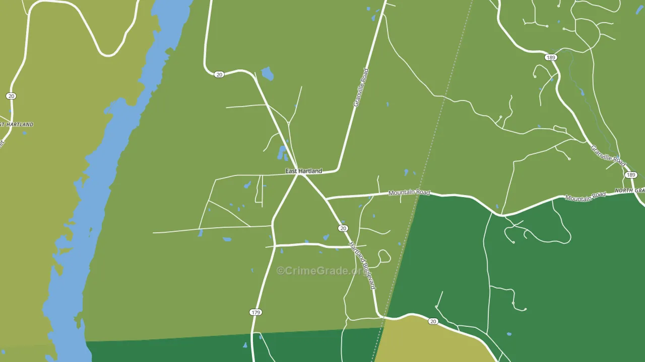 East Hartland, CT Map of Robbery Rates