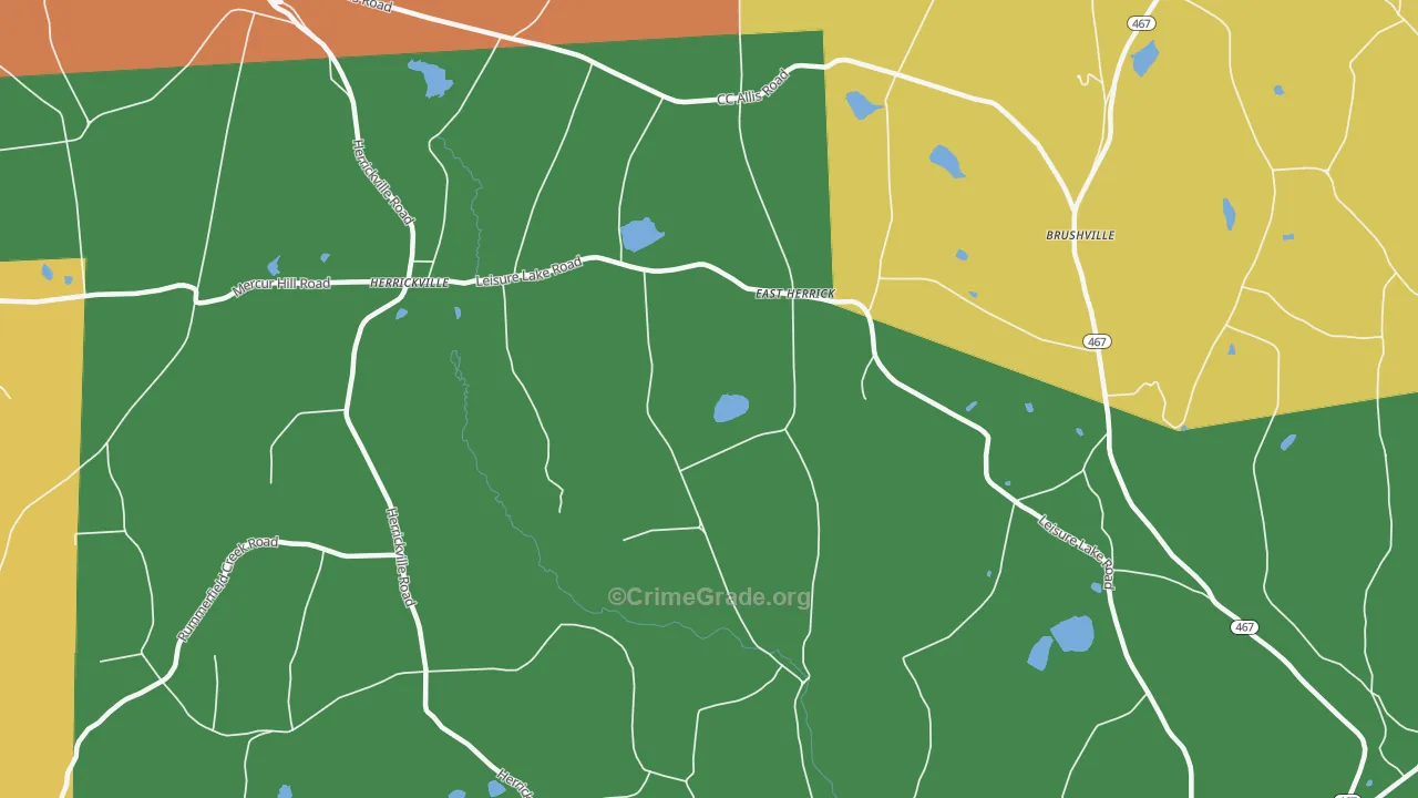 East Herrick, PA Map of Robbery Rates