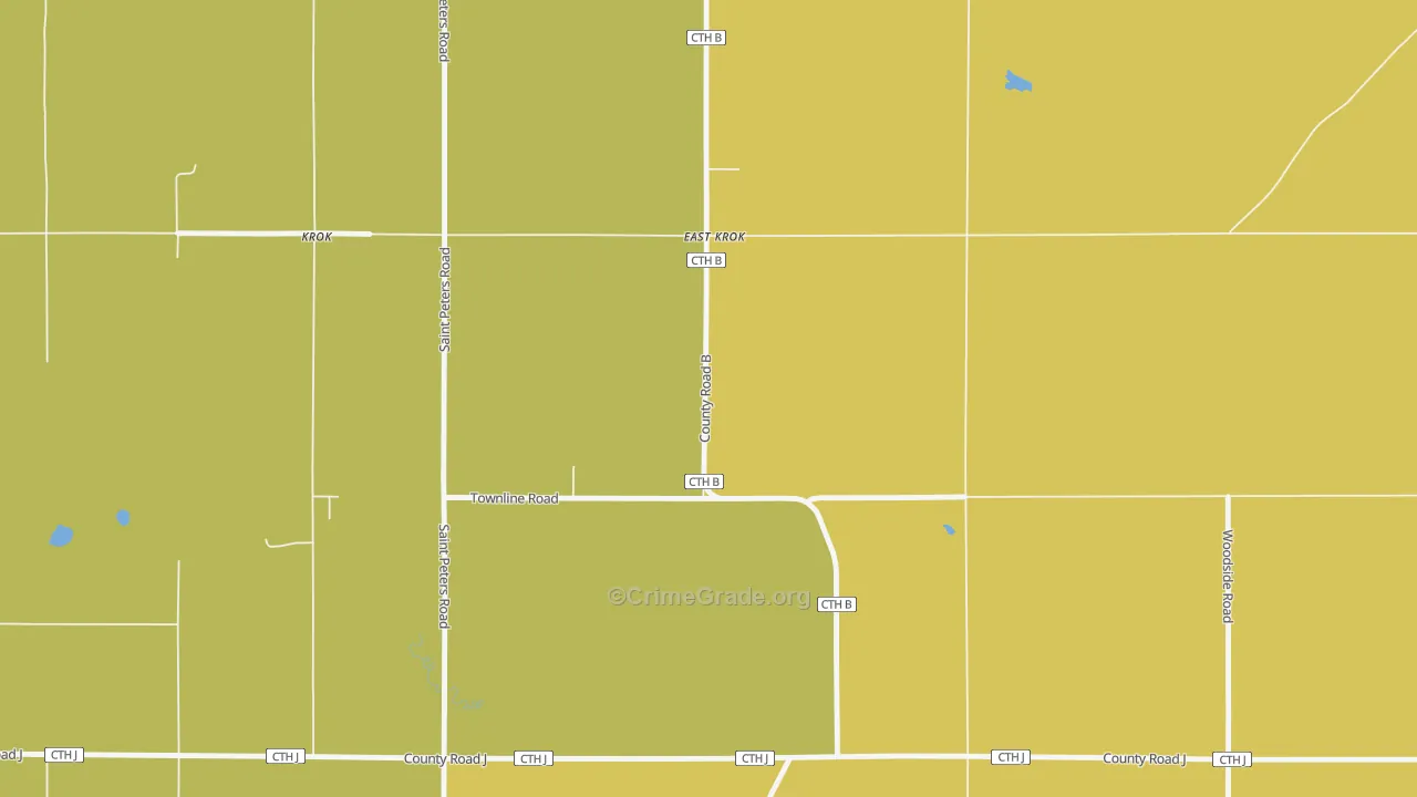 East Krok, WI Map of Robbery Rates