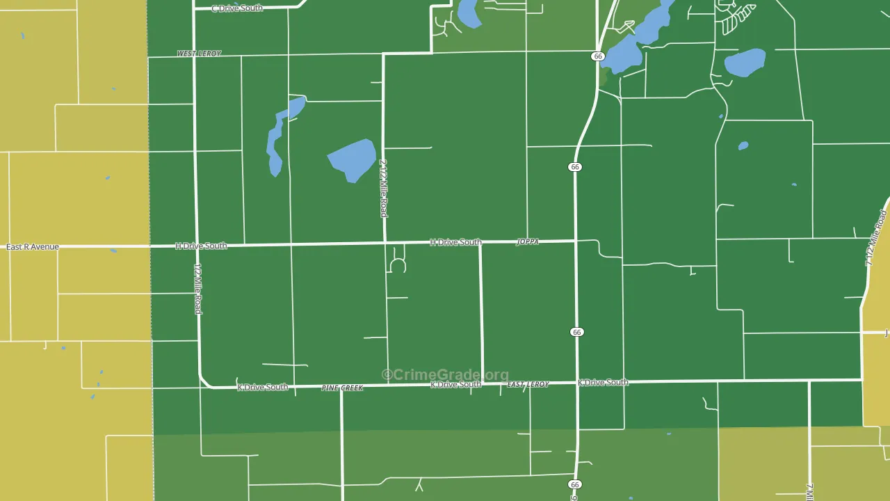 East Leroy, MI Map of Robbery Rates