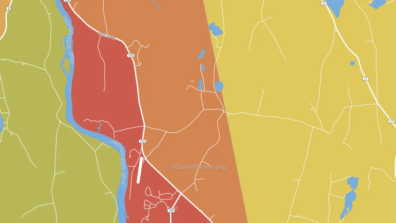 East Livermore, ME Map of Robbery Rates