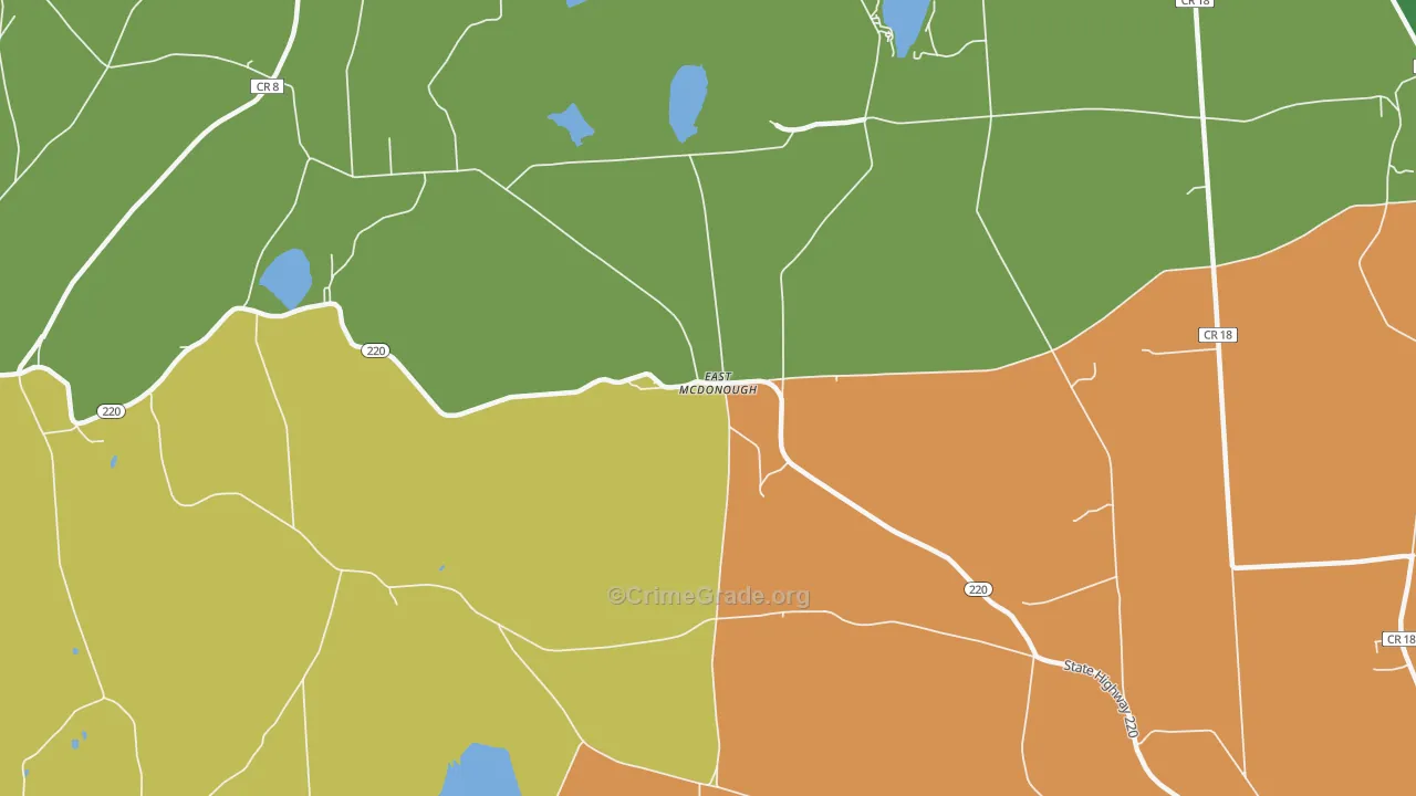 East McDonough, NY Map of Robbery Rates