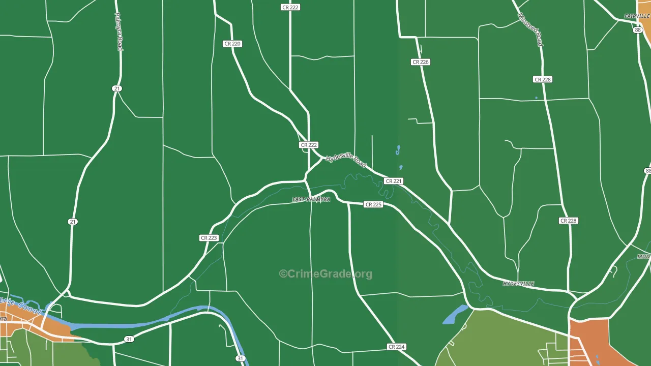 East Palmyra, NY Map of Robbery Rates