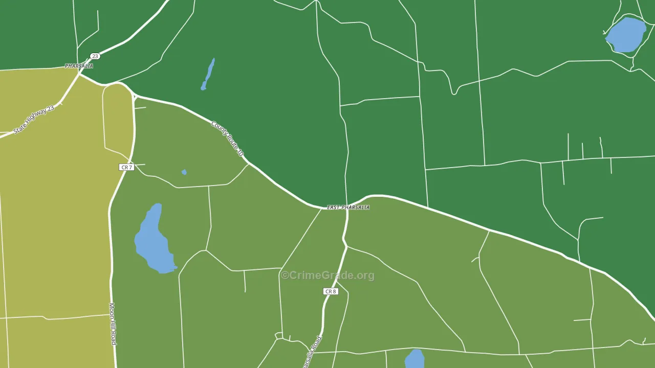 East Pharsalia, NY Map of Robbery Rates