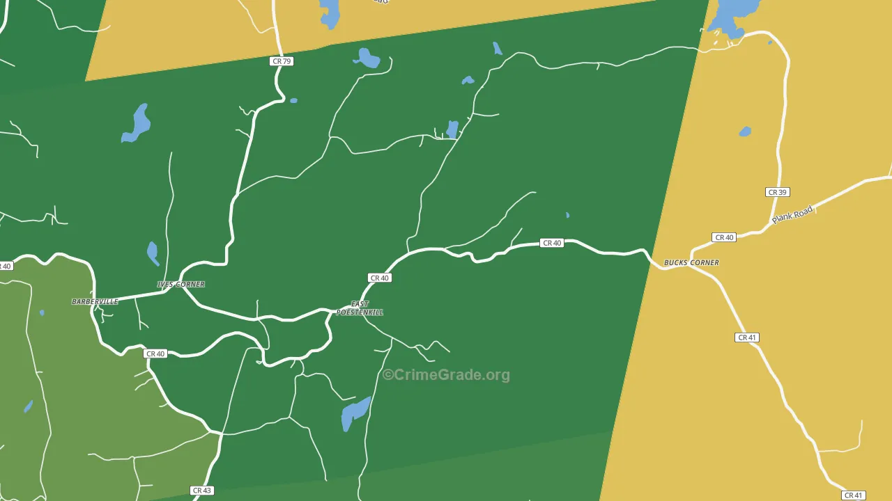 East Poestenkill, NY Map of Robbery Rates
