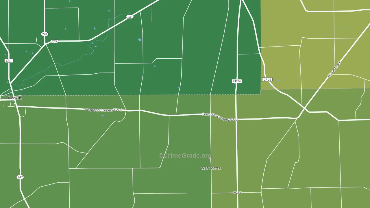 East Potter, NY Map of Robbery Rates