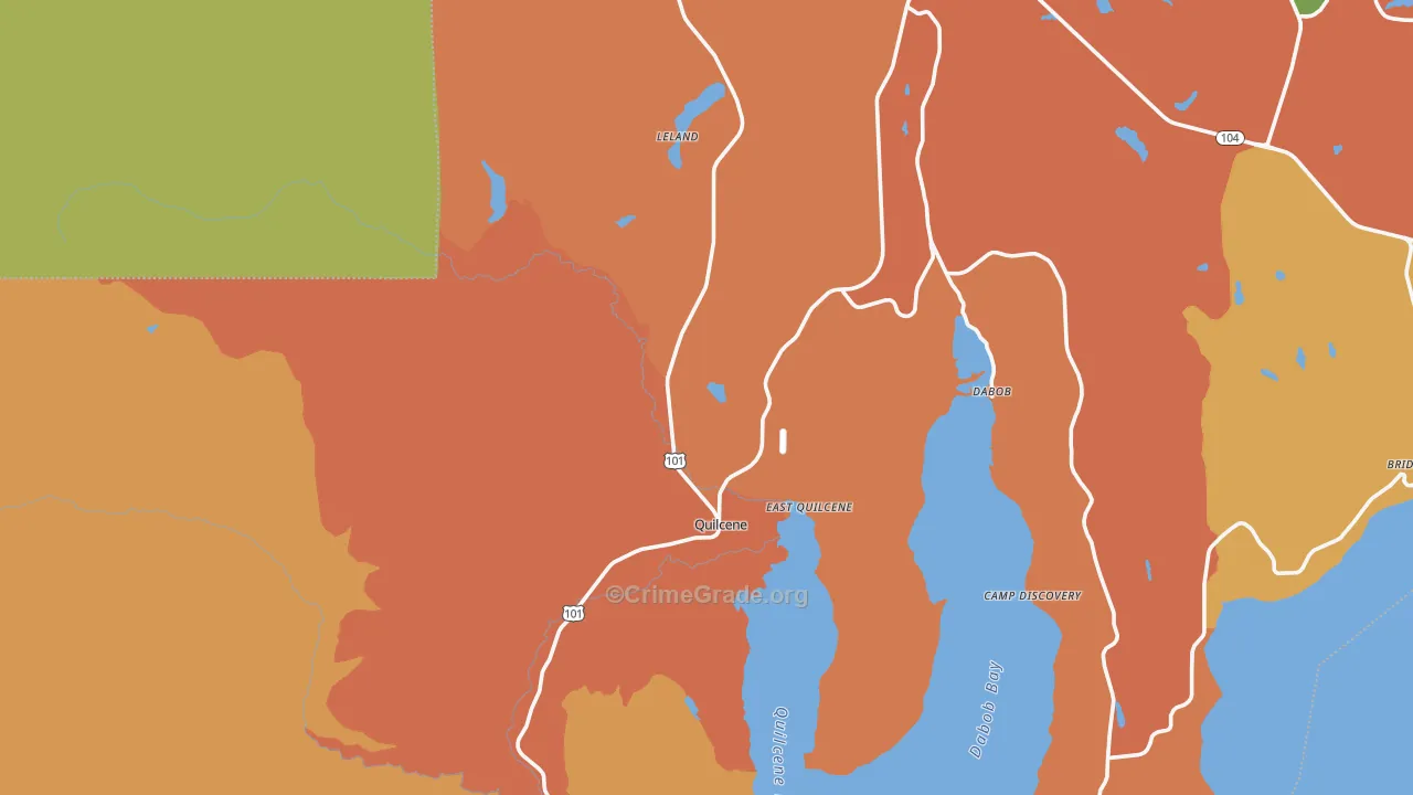 East Quilcene, WA Map of Robbery Rates