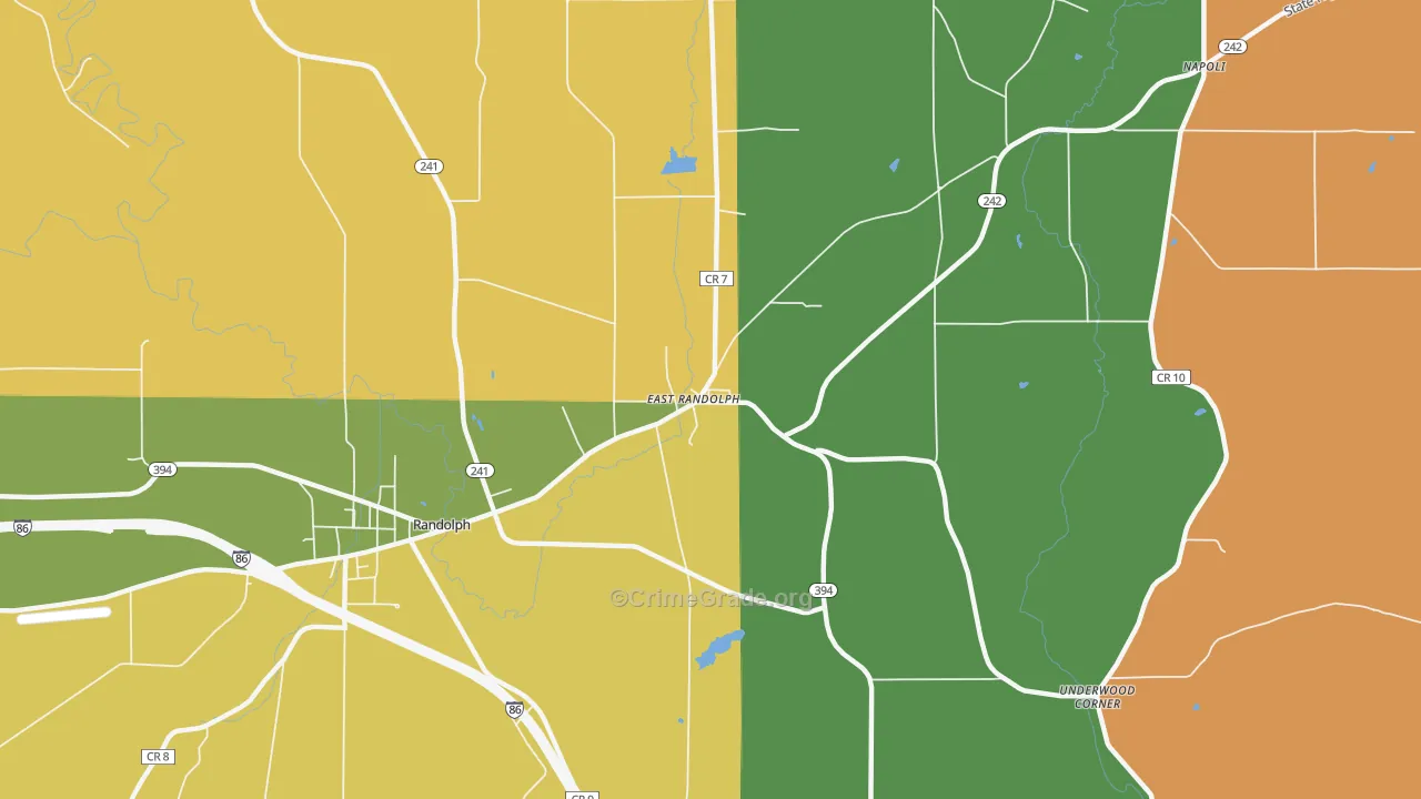 East Randolph, NY Map of Robbery Rates