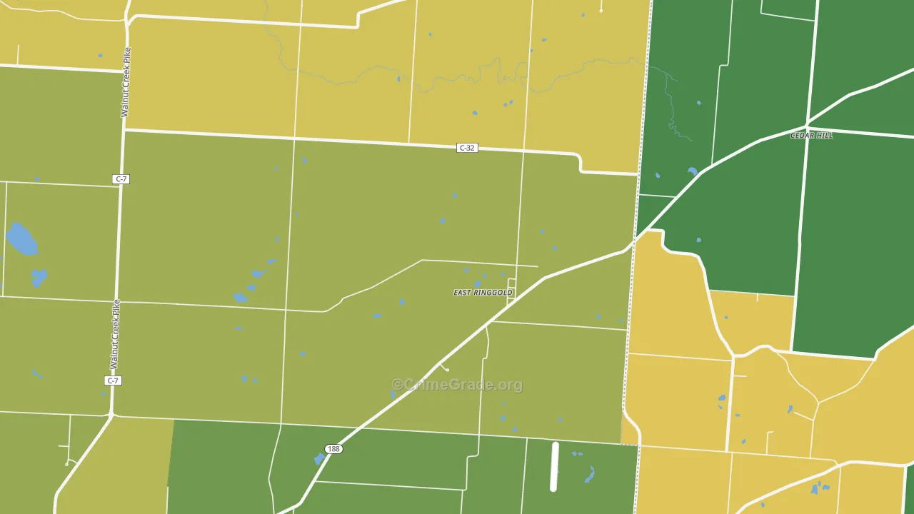 East Ringgold, OH Map of Robbery Rates
