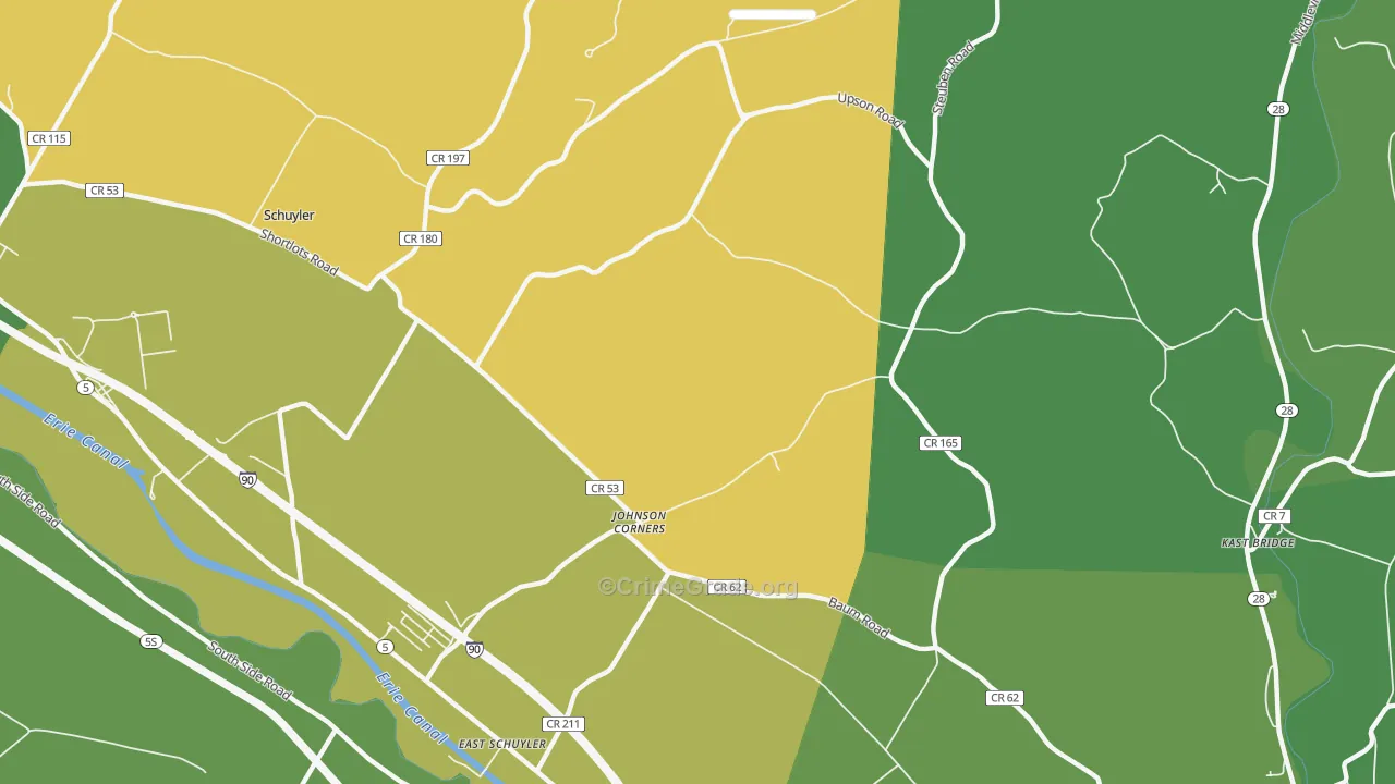East Schuyler, NY Map of Robbery Rates