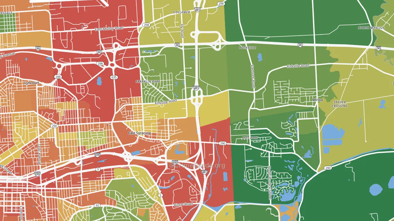 East Syracuse, NY Map of Robbery Rates