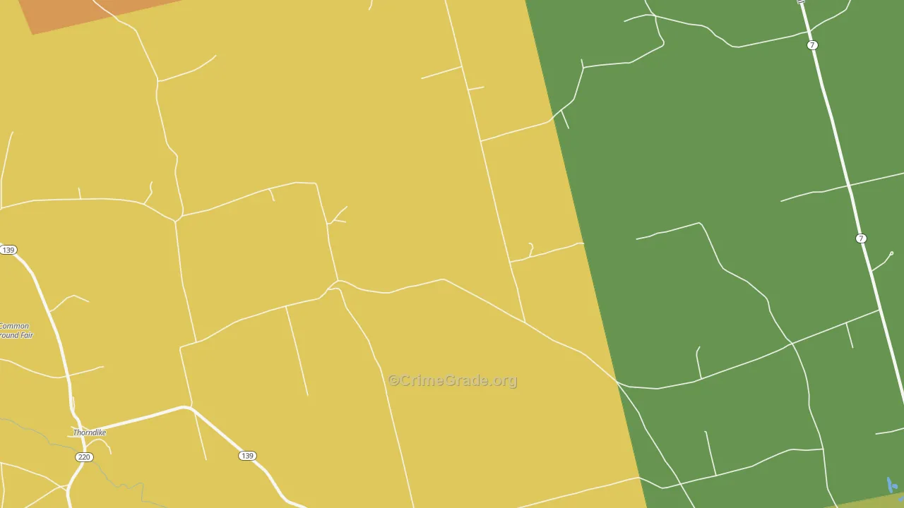 East Thorndike, ME Map of Robbery Rates