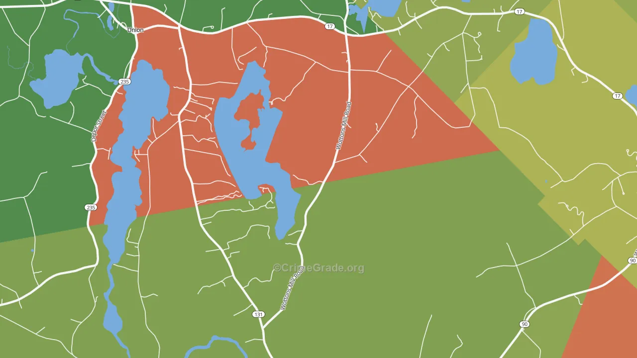 East Union, ME Map of Robbery Rates