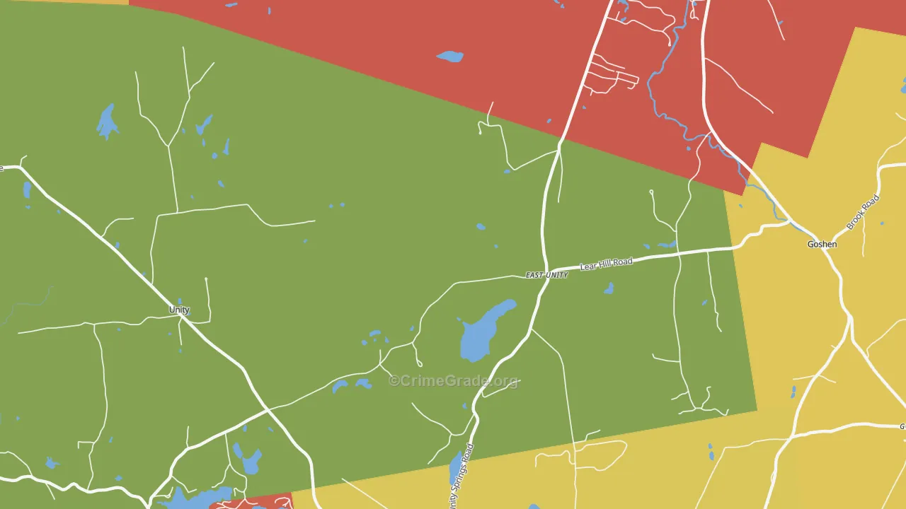 East Unity, NH Map of Robbery Rates