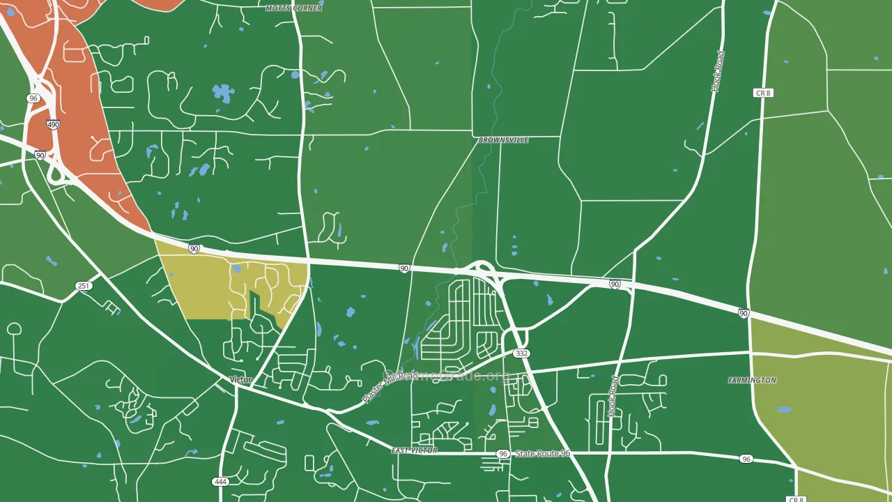 East Victor, NY Map of Robbery Rates