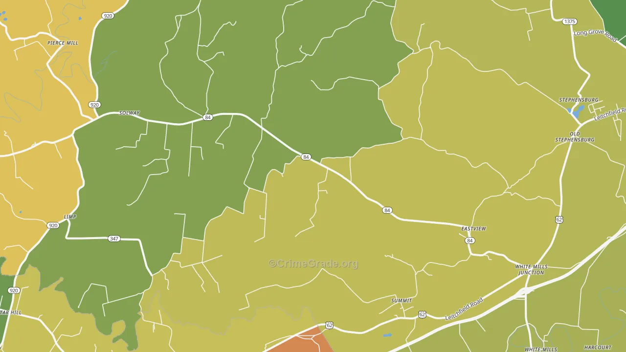 East View, KY Map of Robbery Rates