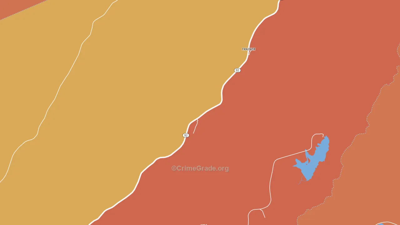 Eastern, WV Map of Robbery Rates