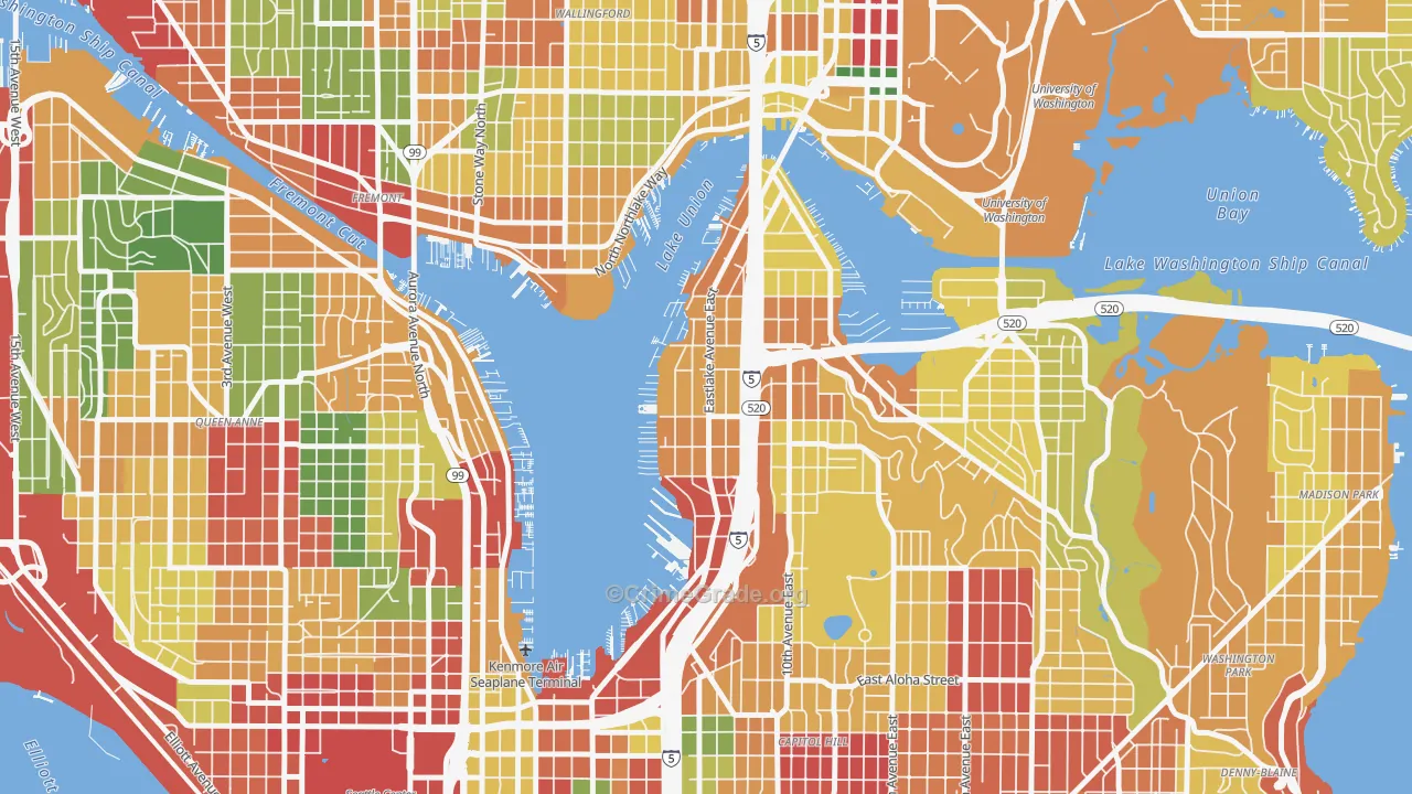 Eastlake, Seattle, WA Map of Robbery Rates