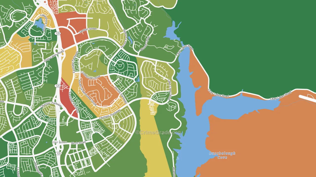 Eastlake Vistas, Chula Vista, CA Map of Robbery Rates