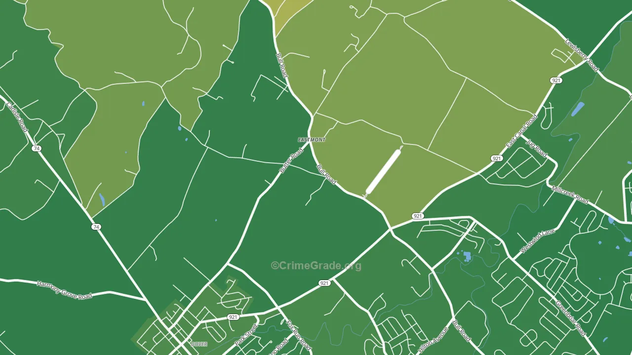 Eastmont, PA Map of Robbery Rates
