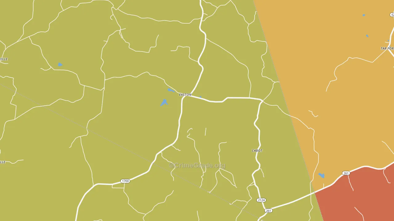 Easton, KY Map of Robbery Rates