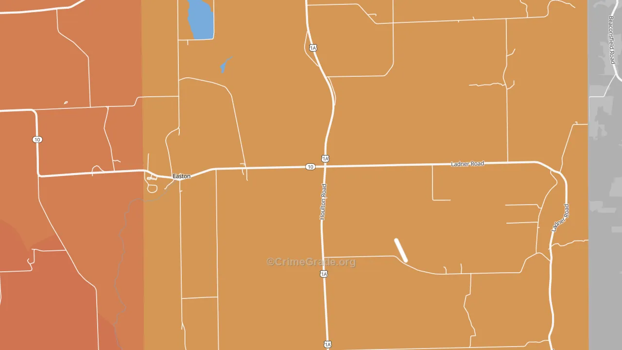 Easton, ME Map of Robbery Rates