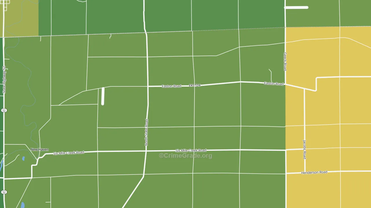 Easton, MI Map of Robbery Rates