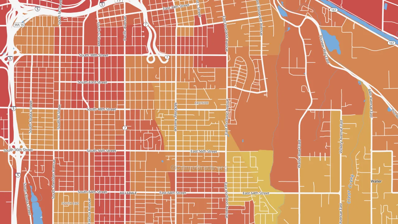 Eastside Enact, Tacoma, WA Map of Robbery Rates