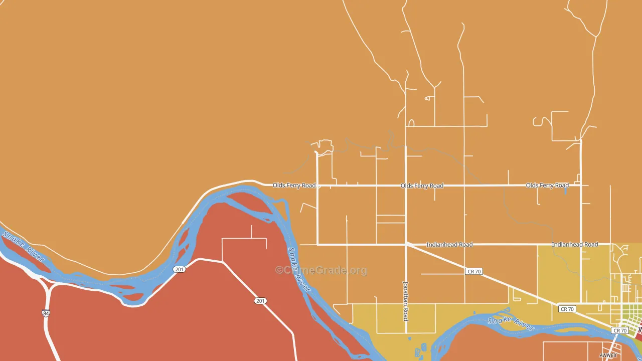 Eaton, ID Map of Robbery Rates