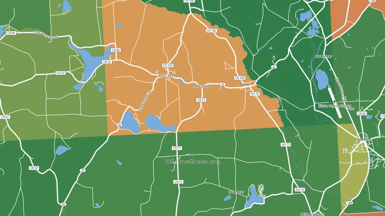 Eaton, NY Map of Robbery Rates