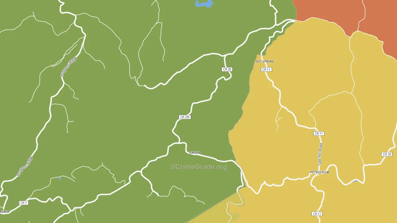 Eaton, WV Map of Robbery Rates