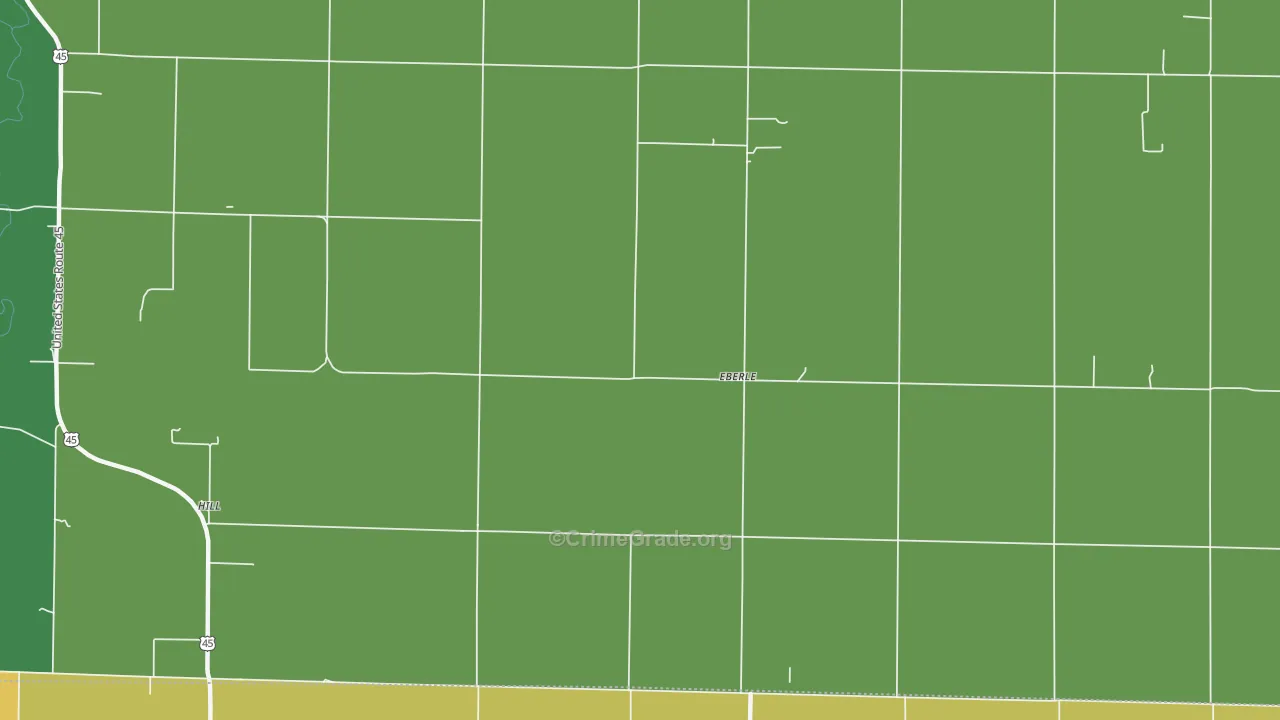Eberle, IL Map of Robbery Rates