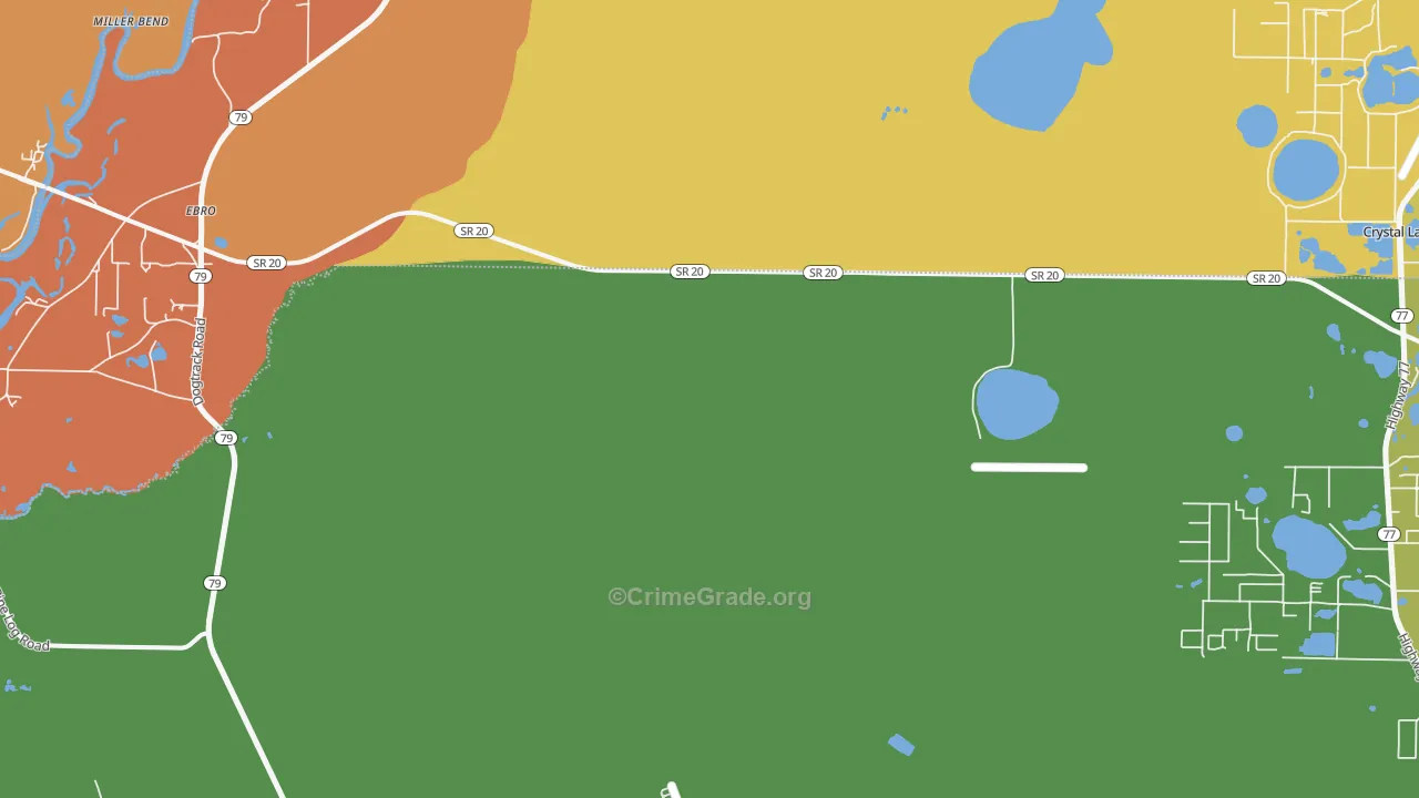 Ebro, FL Map of Robbery Rates