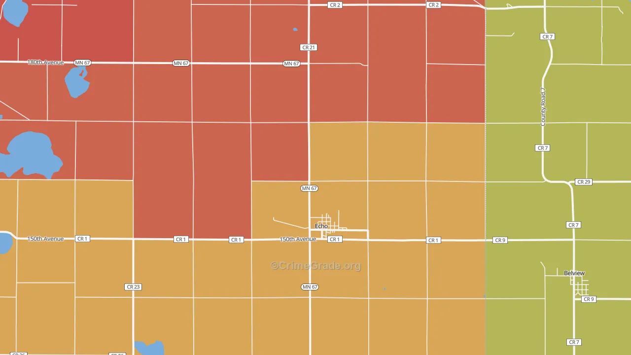 Echo, MN Map of Robbery Rates