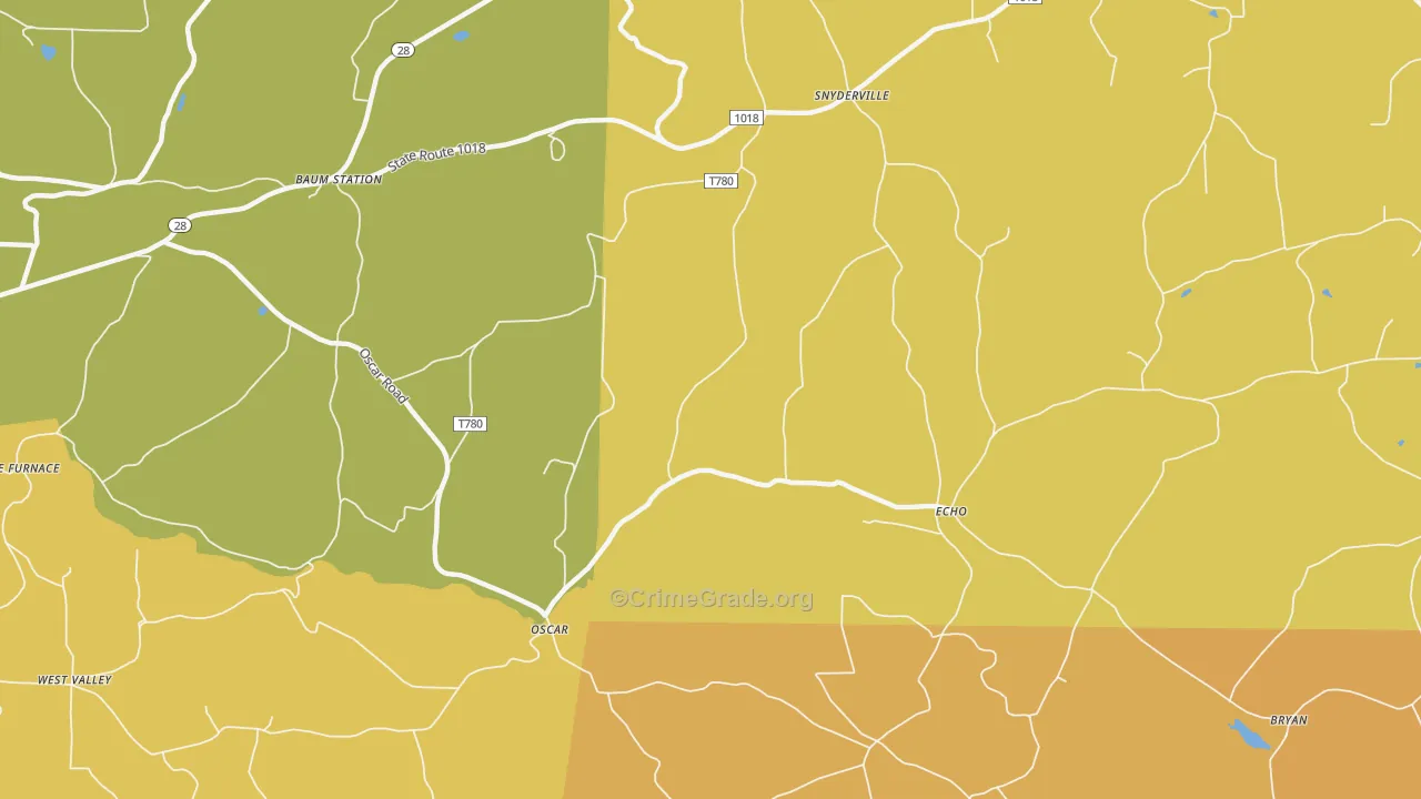 Echo, PA Map of Robbery Rates